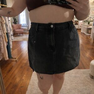 Classic Black Denim Skort